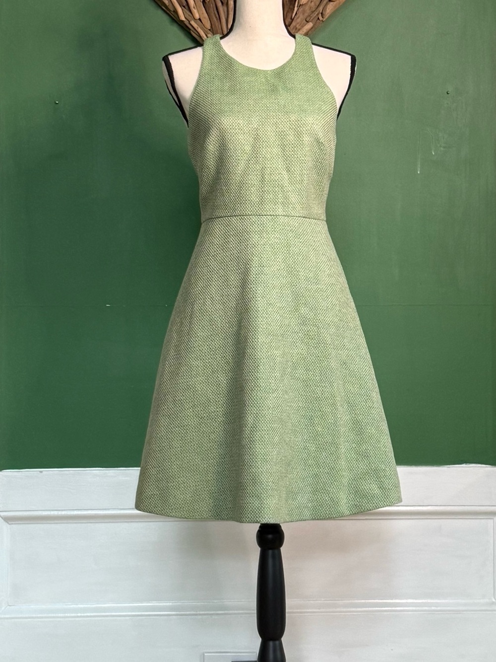 Banana Republic Light Green Textured Midi Dress